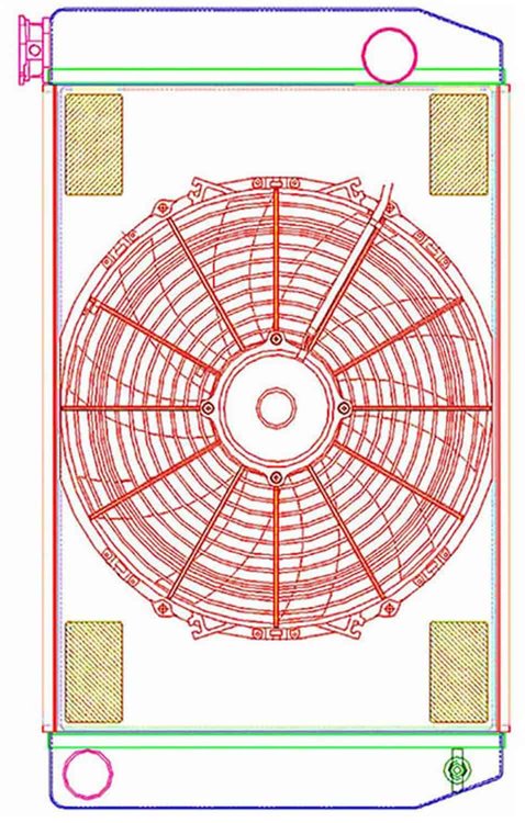 ClassicCool ComboUnit Universal Fit Radiator and Fan Single Pass Crossflow Design 26" x 15.50" with Straight Outlet