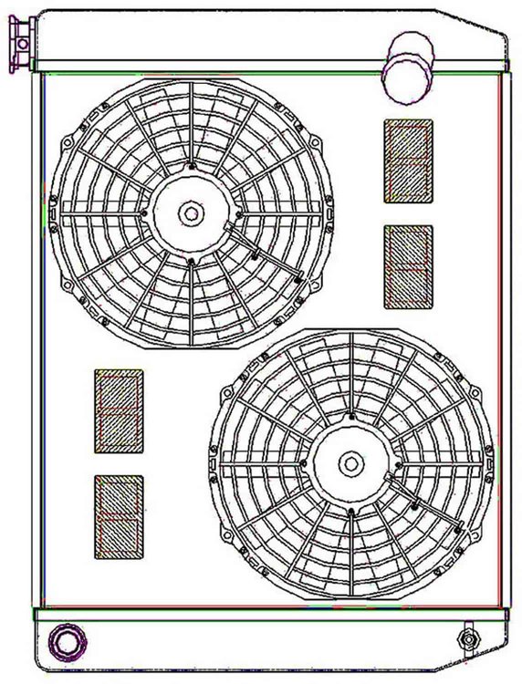 ClassicCool ComboUnit Universal Fit Radiator and Fan Single Pass Crossflow Design 26" x 19" with 16AN Inlet