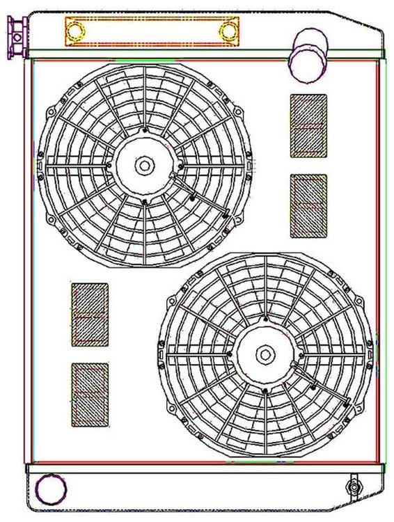 ClassicCool ComboUnit Universal Fit Radiator and Fan Single Pass Crossflow Design 26" x 19" with 16AN Inlet/Outlet