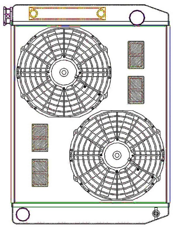 ClassicCool ComboUnit Universal Fit Radiator and Fan Single Pass Crossflow Design 26" x 19" with Transmission Cooler