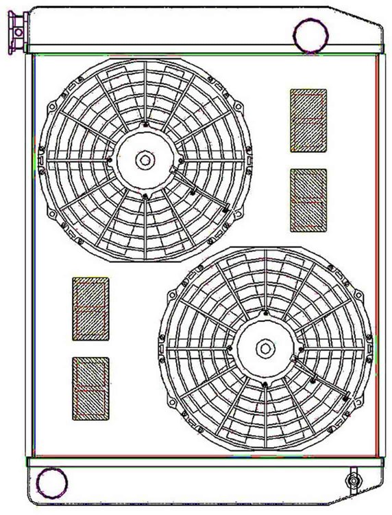 ClassicCool ComboUnit Universal Fit Radiator and Fan Single Pass Crossflow Design 26" x 19" with Straight Outlet