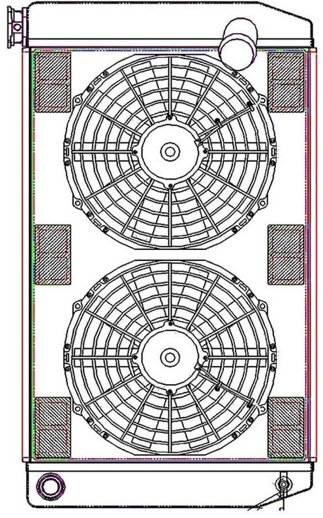 ClassicCool ComboUnit Universal Fit Radiator and Fan Single Pass Crossflow Design 27.50" x 15.50" with 16AN Inlet