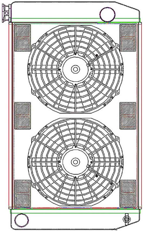ClassicCool ComboUnit Universal Fit Radiator and Fan Single Pass Crossflow Design 27.50" x 15.50" with Straight Outlet