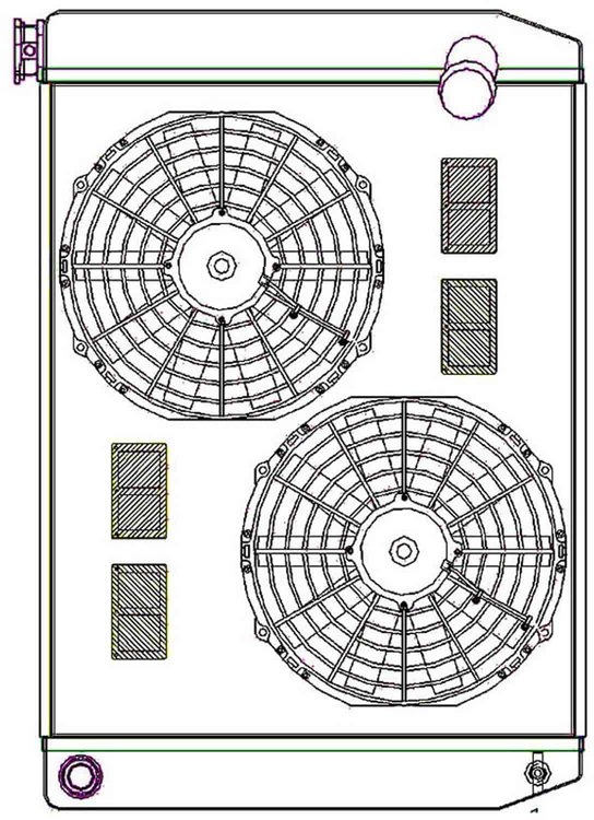 ClassicCool ComboUnit Universal Fit Radiator and Fan Single Pass Crossflow Design 27.50" x 19" with 16AN Inlet