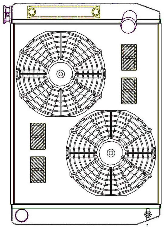 ClassicCool ComboUnit Universal Fit Radiator and Fan Single Pass Crossflow Design 27.50" x 19" with 16AN Inlet/Outlet