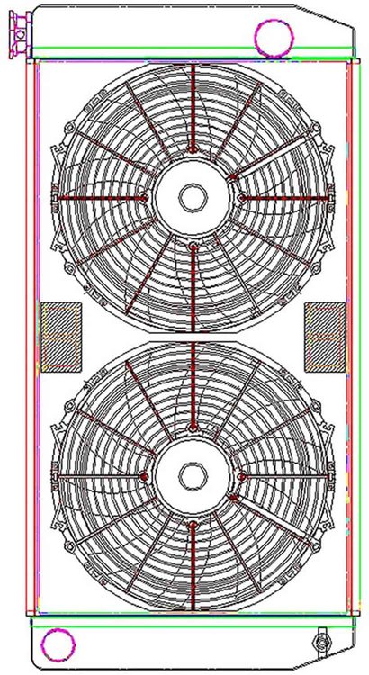 ClassicCool ComboUnit Universal Fit Radiator and Fan Single Pass Crossflow Design 31" x 15.50" with Straight Outlet
