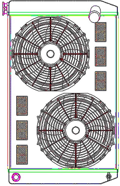 ClassicCool ComboUnit Universal Fit Radiator and Fan Single Pass Crossflow Design 31" x 19" with 16AN Inlet