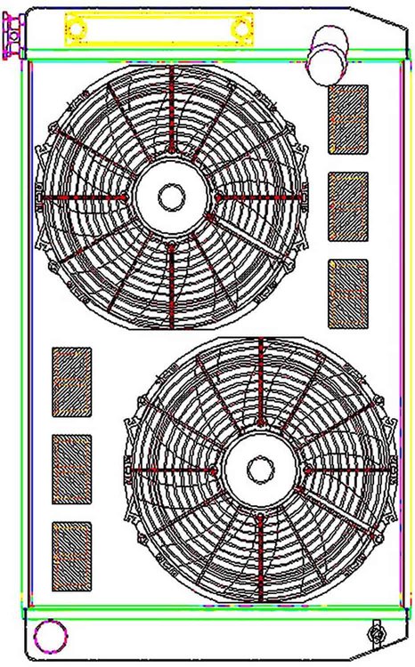 ClassicCool ComboUnit Universal Fit Radiator and Fan Single Pass Crossflow Design 31" x 19" with 16AN Inlet/Outlet