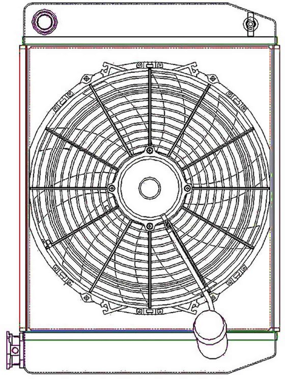 ClassicCool ComboUnit Universal Fit Radiator and Fan Single Pass Crossflow Design 22" x 15.50" with 16AN Inlet