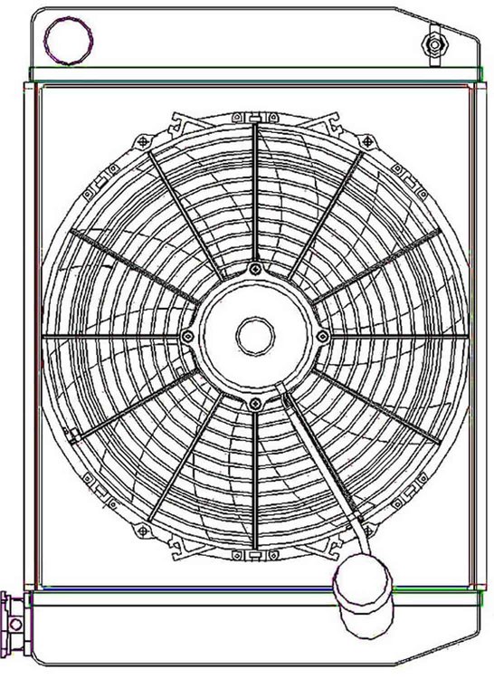 ClassicCool ComboUnit Universal Fit Radiator and Fan Single Pass Crossflow Design 22" x 15.50" with No Options