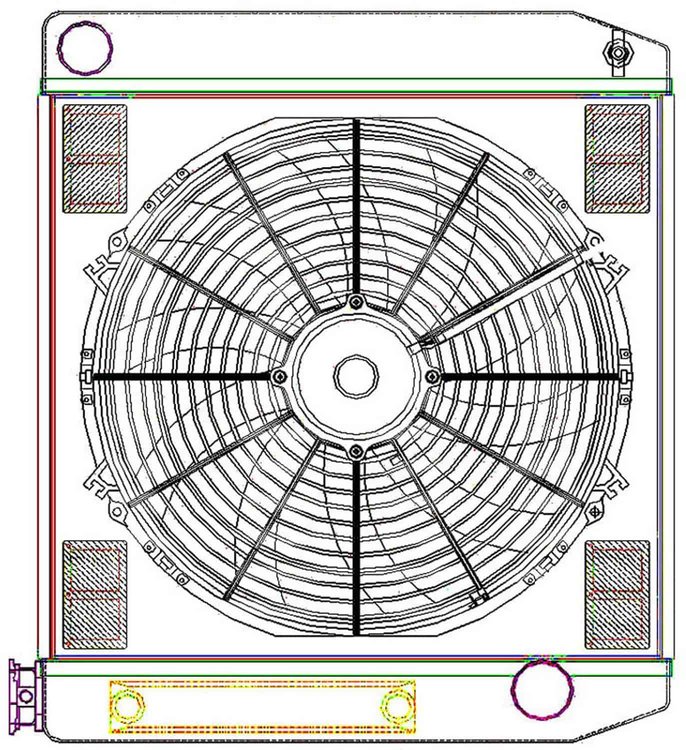 ClassicCool ComboUnit Universal Fit Radiator and Fan Single Pass Crossflow Design 22" x 19" with Transmission Cooler