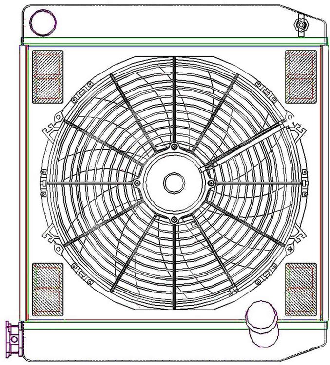 ClassicCool ComboUnit Universal Fit Radiator and Fan Single Pass Crossflow Design 22" x 19" with No Options