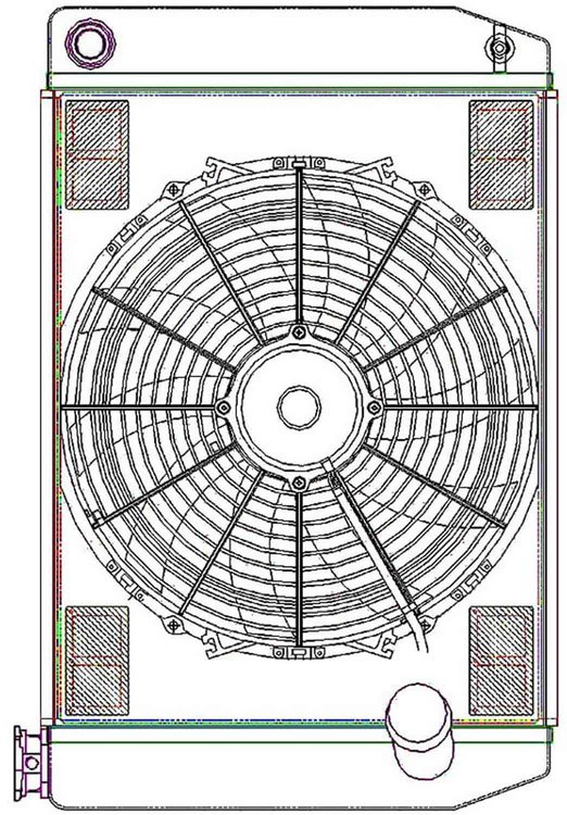 ClassicCool ComboUnit Universal Fit Radiator and Fan Single Pass Crossflow Design 24" x 15.50" with 16AN Inlet