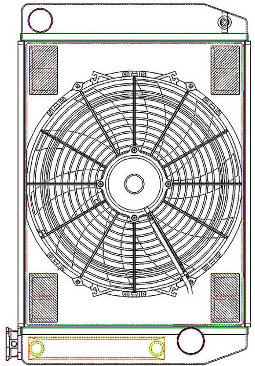 ClassicCool ComboUnit Universal Fit Radiator and Fan Single Pass Crossflow Design 24" x 15.50" with Transmission Cooler