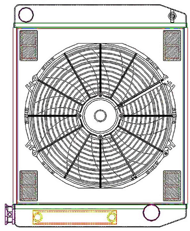 ClassicCool ComboUnit Universal Fit Radiator and Fan Single Pass Crossflow Design 24" x 19" with Transmission Cooler