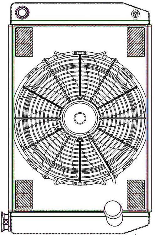ClassicCool ComboUnit Universal Fit Radiator and Fan Single Pass Crossflow Design 26" x 15.50" with 16AN Inlet