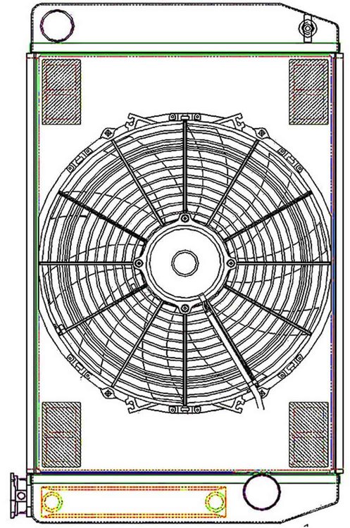 ClassicCool ComboUnit Universal Fit Radiator and Fan Single Pass Crossflow Design 26" x 15.50" with Transmission Cooler