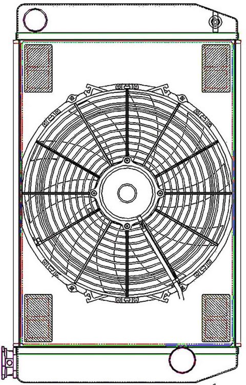 ClassicCool ComboUnit Universal Fit Radiator and Fan Single Pass Crossflow Design 26" x 15.50" with Straight Outlet