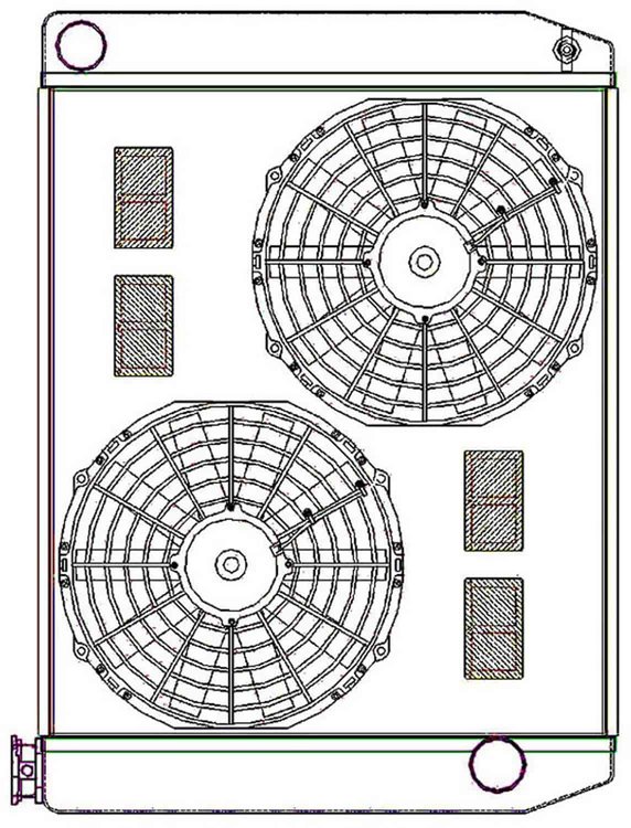 ClassicCool ComboUnit Universal Fit Radiator and Fan Single Pass Crossflow Design 26" x 19" with Straight Outlet
