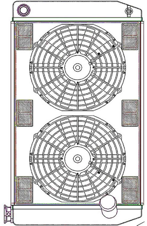 ClassicCool ComboUnit Universal Fit Radiator and Fan Single Pass Crossflow Design 27.50" x 15.50" with 16AN Inlet