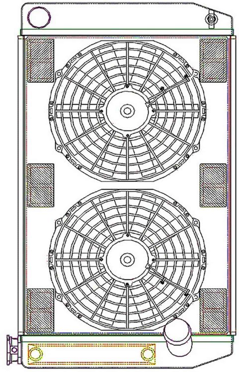 ClassicCool ComboUnit Universal Fit Radiator and Fan Single Pass Crossflow Design 27.50" x 15.50" with Transmission Cooler