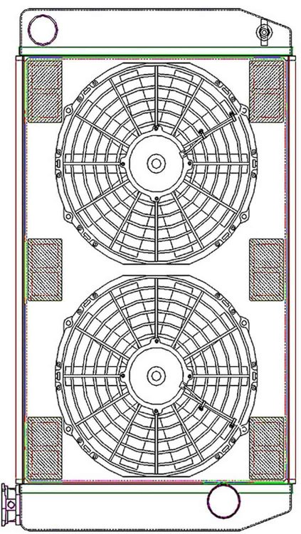 ClassicCool ComboUnit Universal Fit Radiator and Fan Single Pass Crossflow Design 27.50" x 15.50" with Straight Outlet