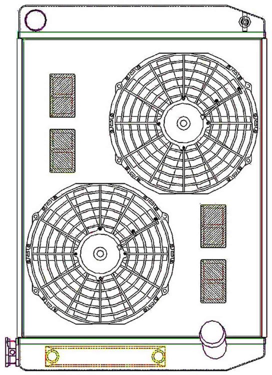 ClassicCool ComboUnit Universal Fit Radiator and Fan Single Pass Crossflow Design 27.50" x 19" with Transmission Cooler