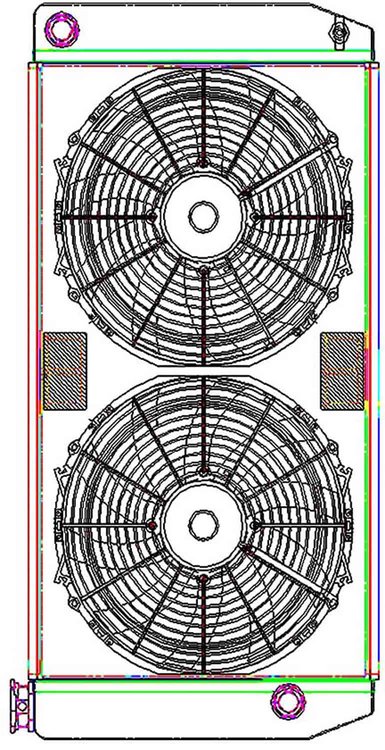 ClassicCool ComboUnit Universal Fit Radiator and Fan Single Pass Crossflow Design 31" x 15.50" with 16AN Inlet/Outlet