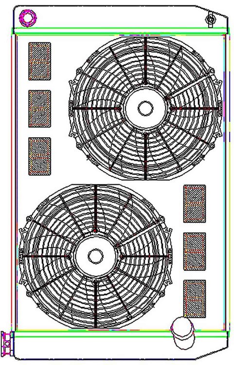 ClassicCool ComboUnit Universal Fit Radiator and Fan Single Pass Crossflow Design 31" x 19" with 16AN Inlet