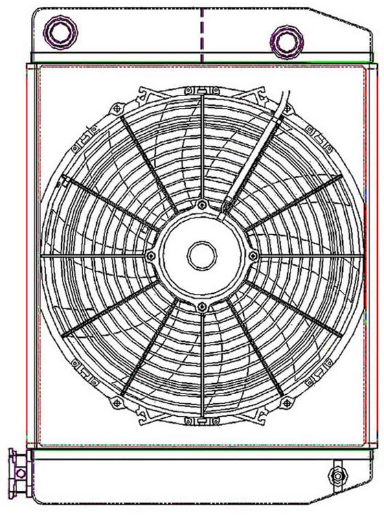 ClassicCool ComboUnit Universal Fit Radiator and Fan Dual Pass Crossflow Design 22" x 15.50" with 16AN Inlet/Outlet