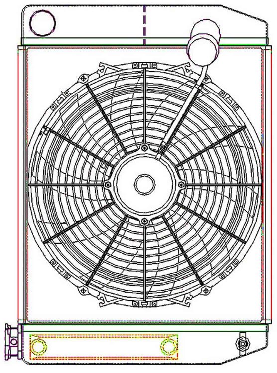 ClassicCool ComboUnit Universal Fit Radiator and Fan Dual Pass Crossflow Design 22" x 15.50" with Transmission Cooler