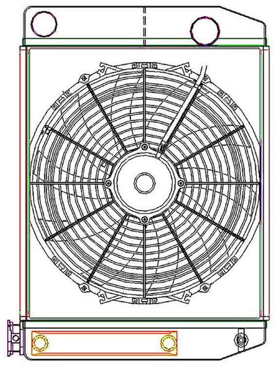 ClassicCool ComboUnit Universal Fit Radiator and Fan Dual Pass Crossflow Design 22" x 15.50" with Transmission Cooler