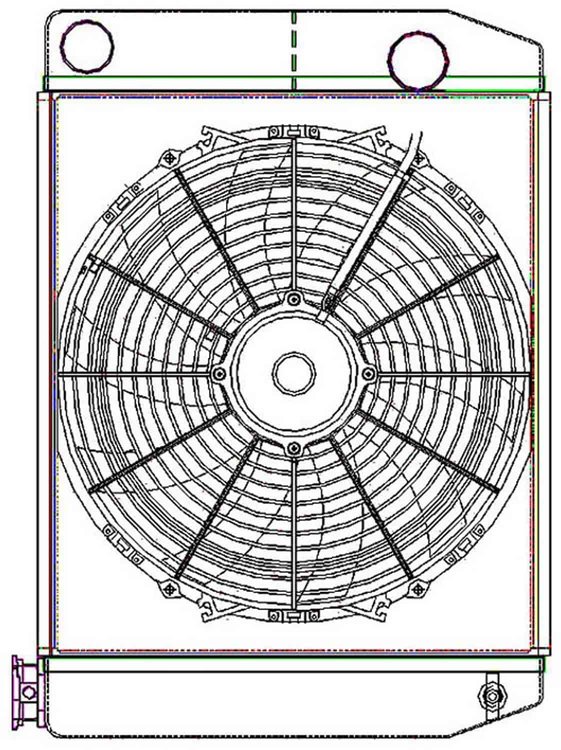 ClassicCool ComboUnit Universal Fit Radiator and Fan Dual Pass Crossflow Design 22" x 15.50" with Straight Outlet