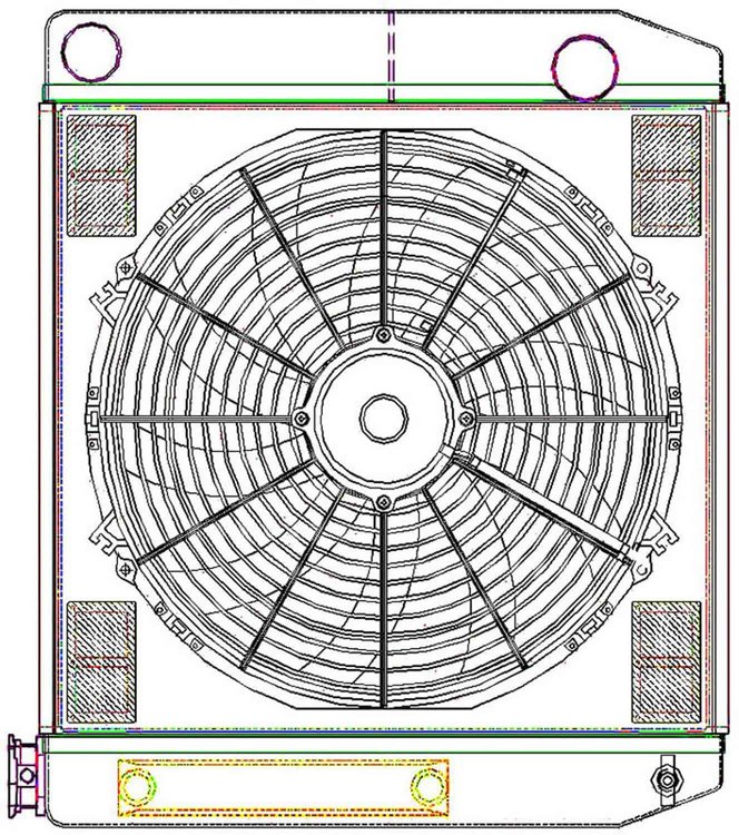 ClassicCool ComboUnit Universal Fit Radiator and Fan Dual Pass Crossflow Design 22" x 19" with Transmission Cooler