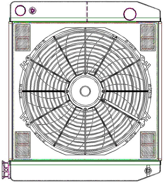 ClassicCool ComboUnit Universal Fit Radiator and Fan Dual Pass Crossflow Design 22" x 19" for LS Swap