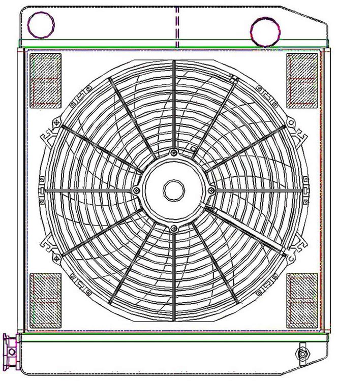 ClassicCool ComboUnit Universal Fit Radiator and Fan Dual Pass Crossflow Design 22" x 19" with Straight Outlet
