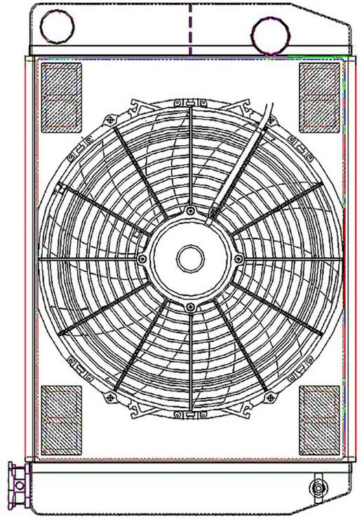 ClassicCool ComboUnit Universal Fit Radiator and Fan Dual Pass Crossflow Design 24" x 15.50" with Straight Outlet