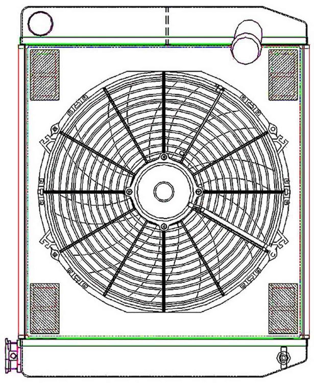 ClassicCool ComboUnit Universal Fit Radiator and Fan Dual Pass Crossflow Design 24" x 19" with No Options