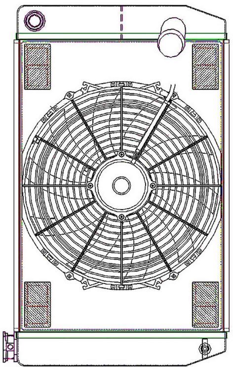 ClassicCool CombuUnit Universal Fit Radiator and Fan Dual Pass Crossflow Design 26" x 15.50" with 16AN Inlet