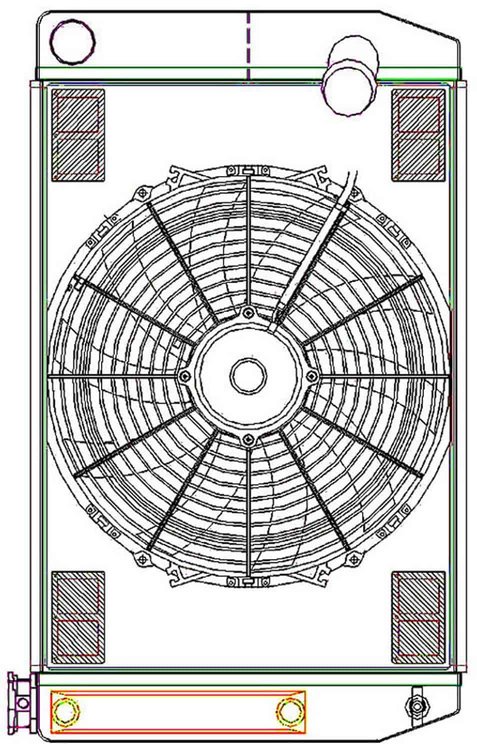 ClassicCool ComboUnit Universal Fit Radiator and Fan Dual Pass Crossflow Design 26" x 15.50" with Transmission Cooler