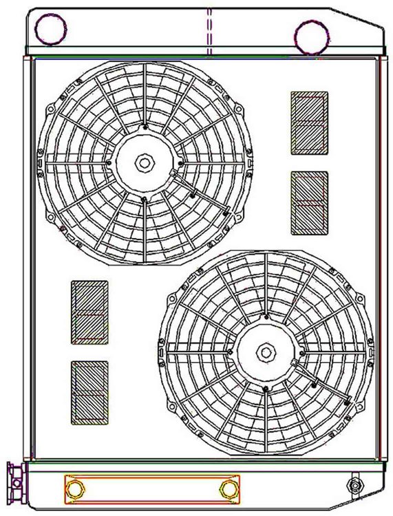 ClassicCool ComboUnit Universal Fit Radiator and Fan Dual Pass Crossflow Design 26" x 19" with Transmission Cooler
