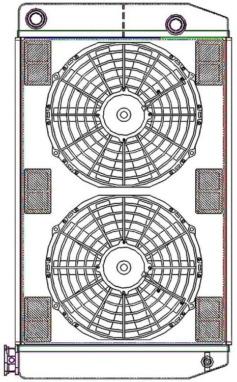 ClassicCool ComboUnit Universal Fit Radiator and Fan Dual Pass Crossflow Design 27.50" x 15.50" with 16AN Inlet/Outlet