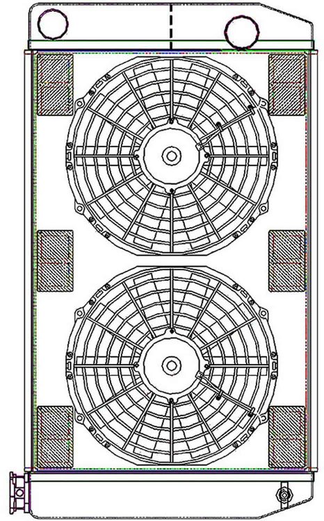 ClassicCool ComboUnit Universal Fit Radiator and Fan Dual Pass Crossflow Design 27.50" x 15.50" with Straight Outlet