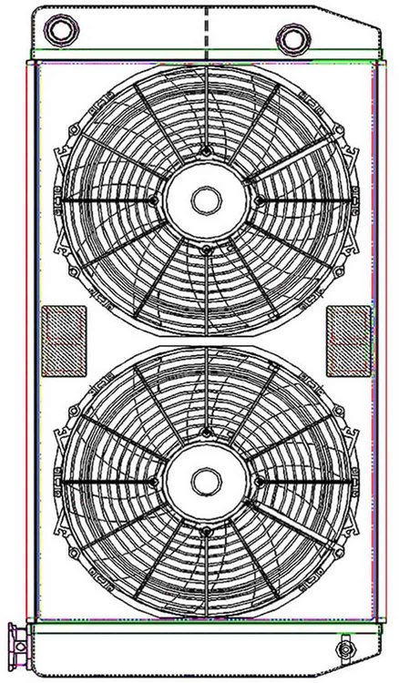 ClassicCool ComboUnit Universal Fit Radiator and Fan Dual Pass Crossflow Design 31" x 15.50" with 16AN Inlet/Outlet