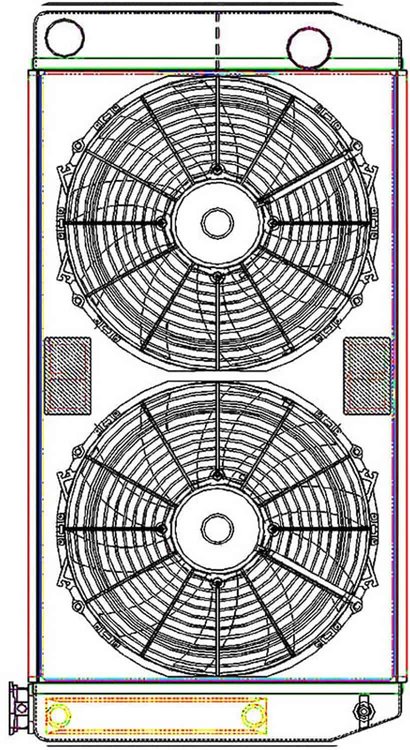ClassicCool ComboUnit Universal Fit Radiator and Fan Dual Pass Crossflow Design 31" x 15.50" with Transmission Cooler