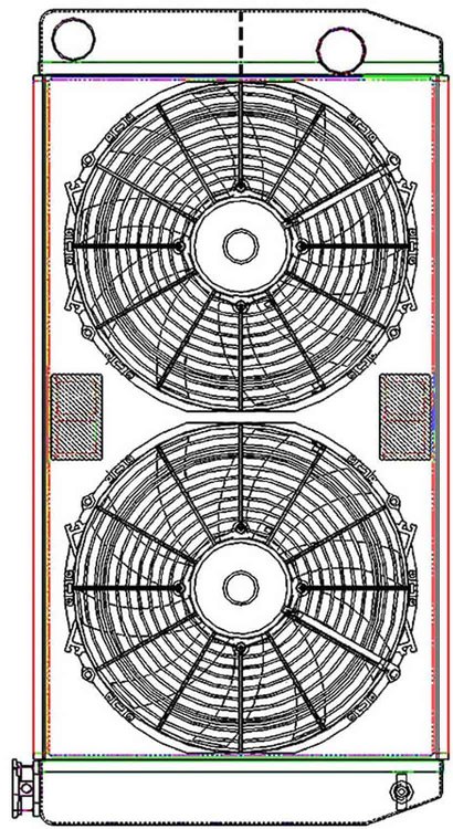 ClassicCool ComboUnit Universal Fit Radiator and Fan Dual Pass Crossflow Design 31" x 15.50" with Straight Outlet