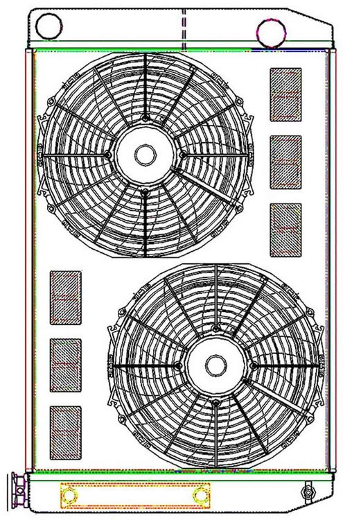 ClassicCool ComboUnit Universal Fit Radiator and Fan Dual Pass Crossflow Design 31" x 19" with Transmission Cooler