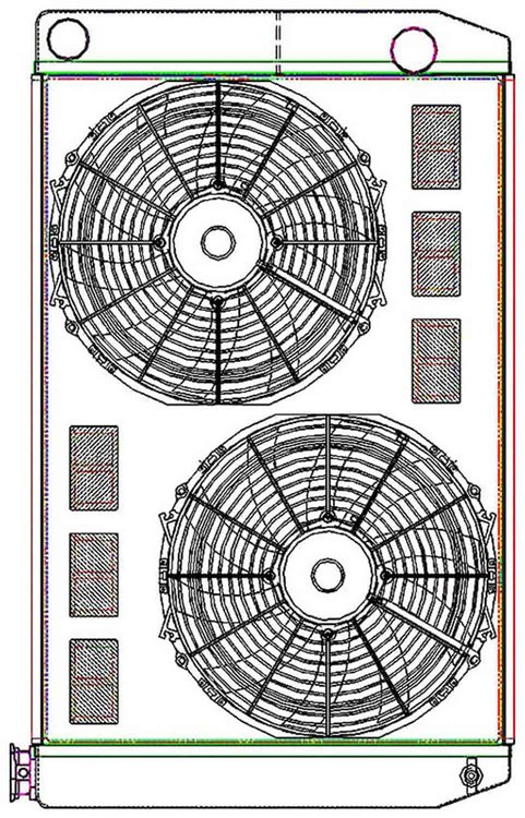 ClassicCool ComboUnit Universal Fit Radiator and Fan Dual Pass Crossflow Design 31" x 19" with Straight Outlet