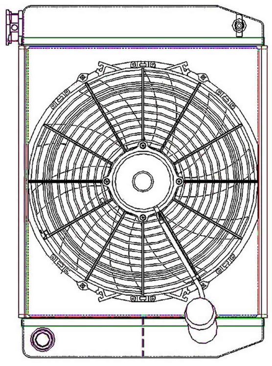 ClassicCool ComboUnit Universal Fit Radiator and Fan Dual Pass Crossflow Design 22" x 15.50" with 16AN Inlet