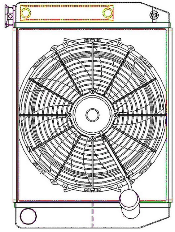 ClassicCool ComboUnit Universal Fit Radiator and Fan Dual Pass Crossflow Design 22" x 15.50" with Transmission Cooler